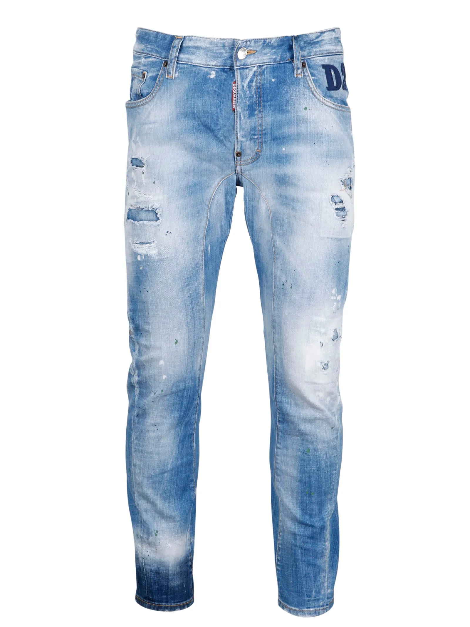 Dsquared2 Ripped Straight Leg Jeans