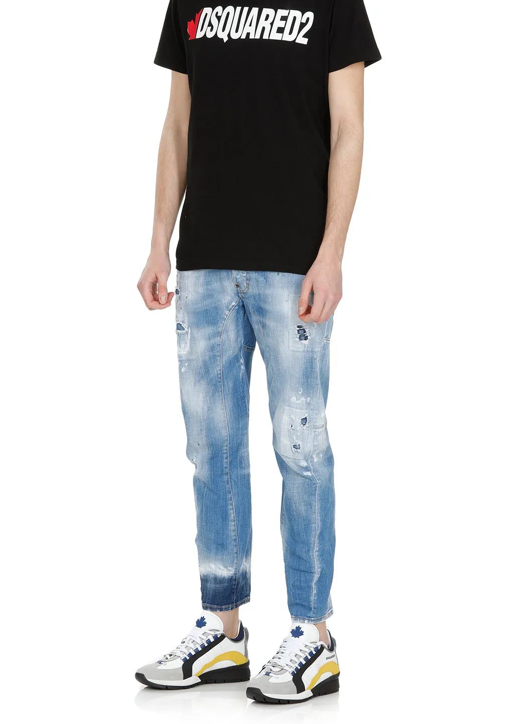 Dsquared2 Ripped Straight Leg Jeans