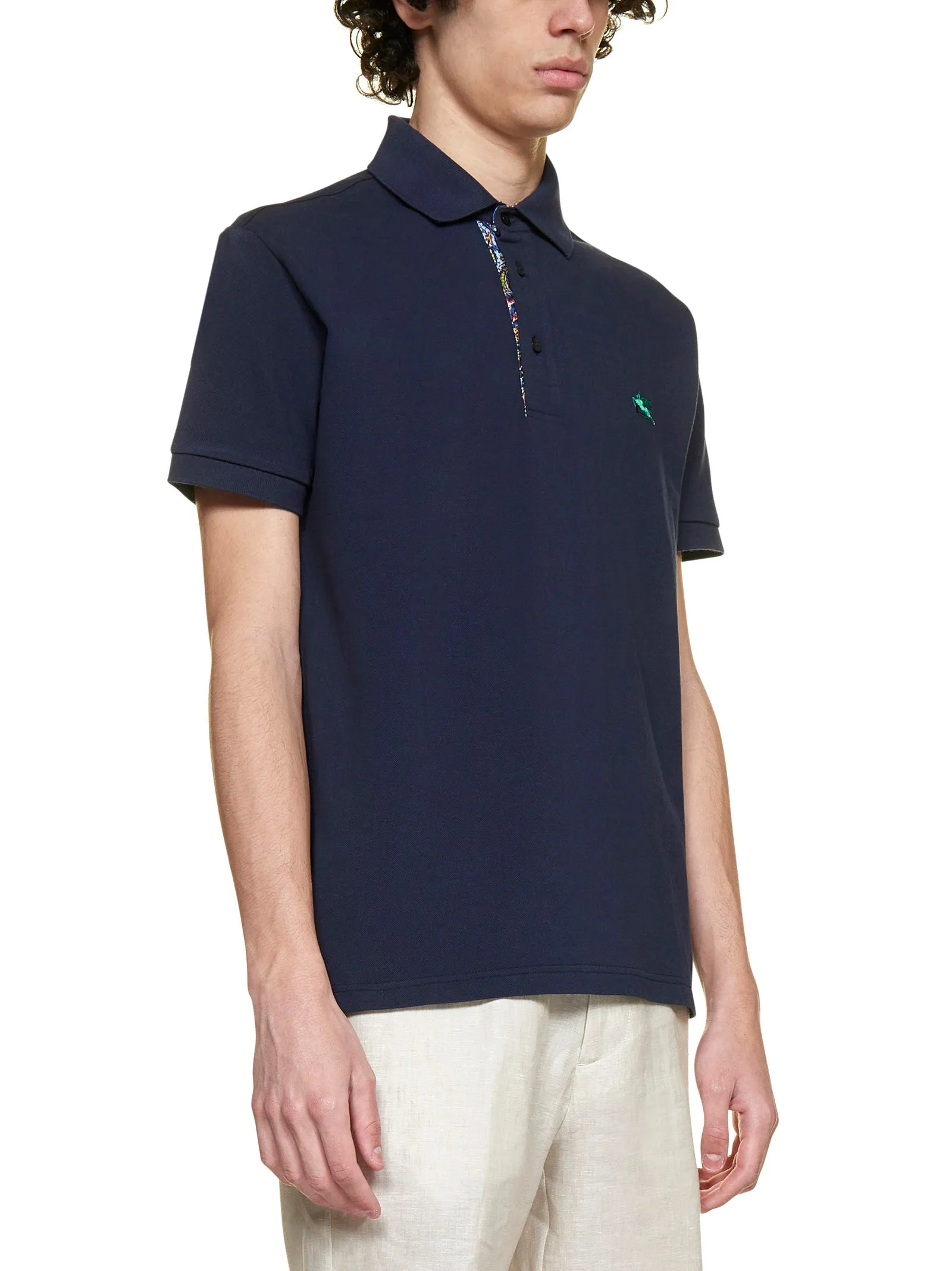 Etro Logo Embroidered Buttoned Polo Shirt