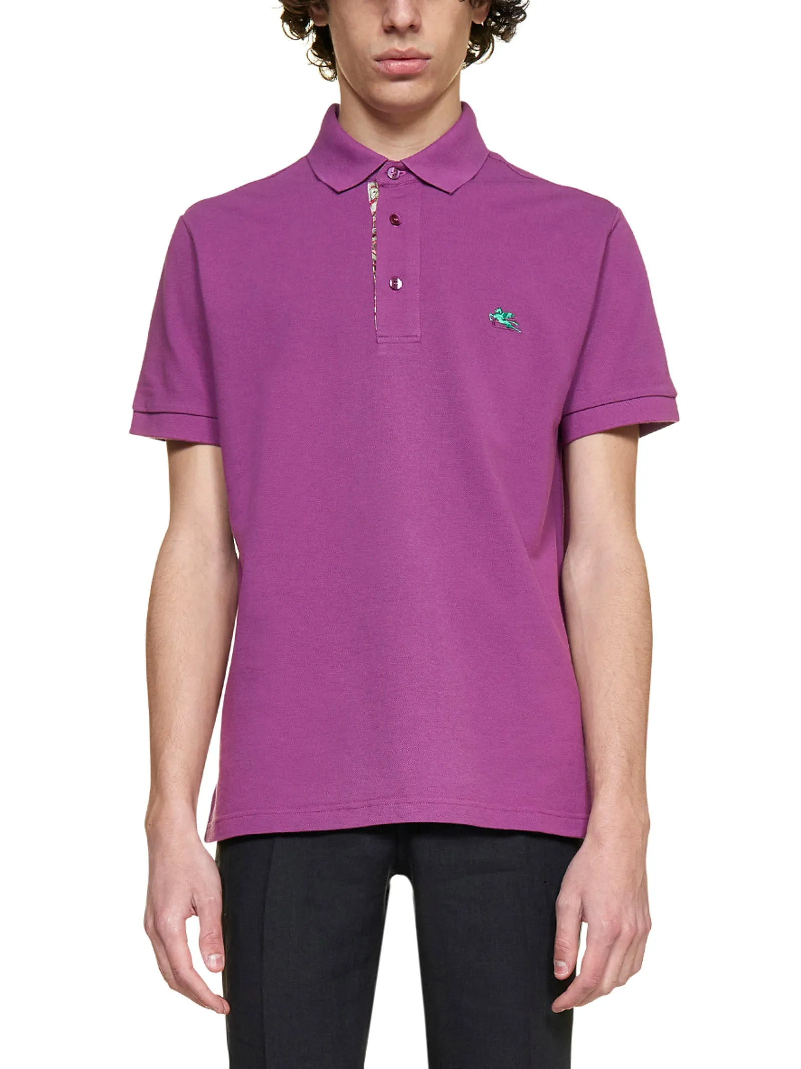 Etro Logo Embroidered Short-Sleeved Polo Shirt