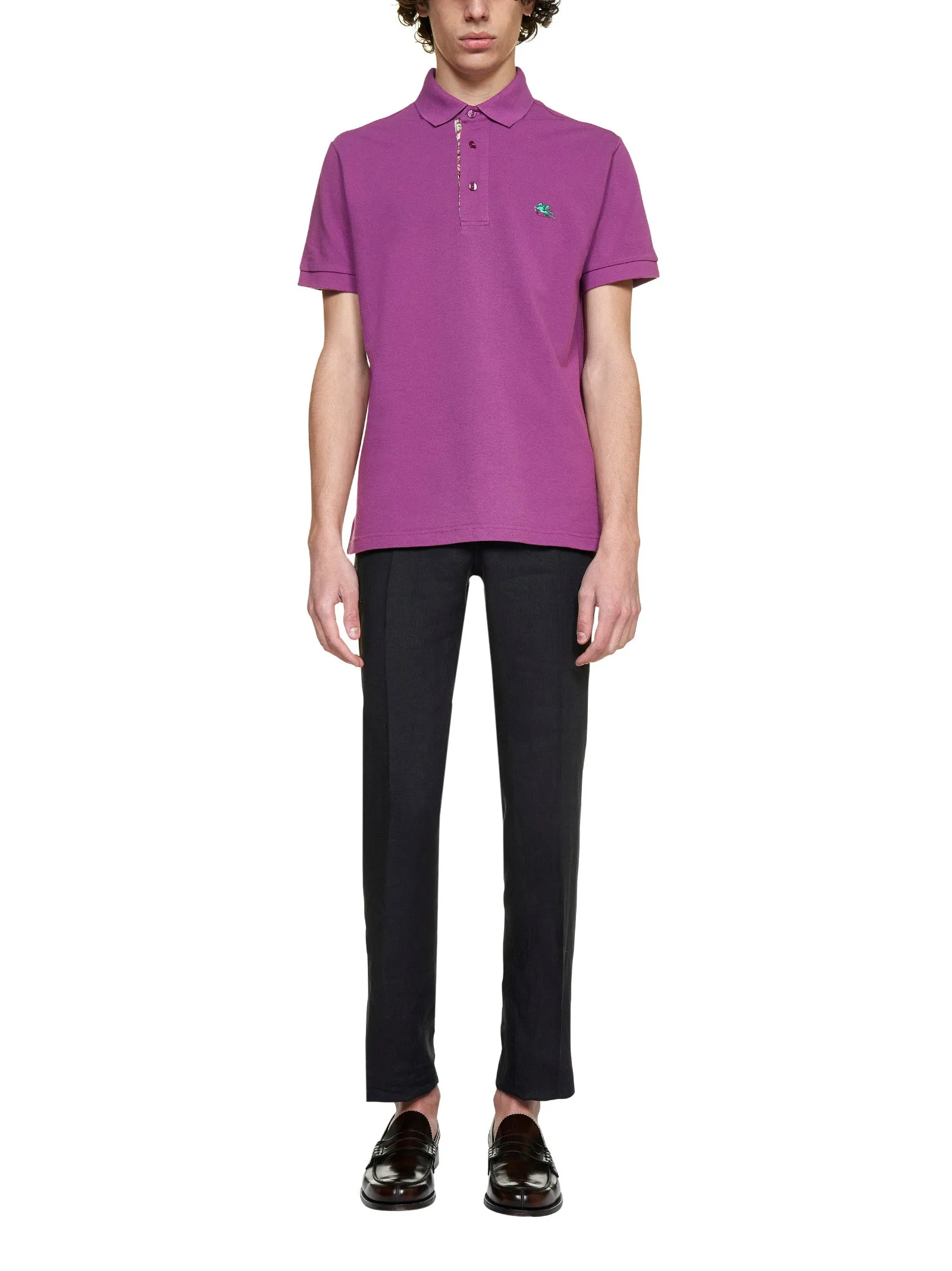 Etro Logo Embroidered Short-Sleeved Polo Shirt
