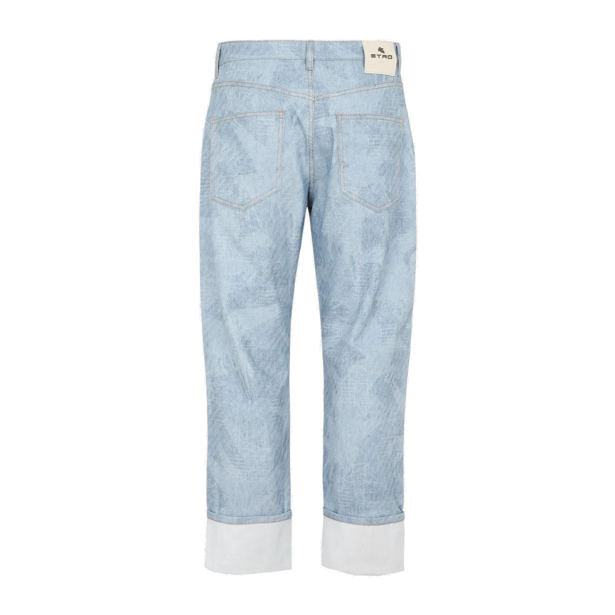 Etro Logo Patch Buttoned Cropped Jeans
