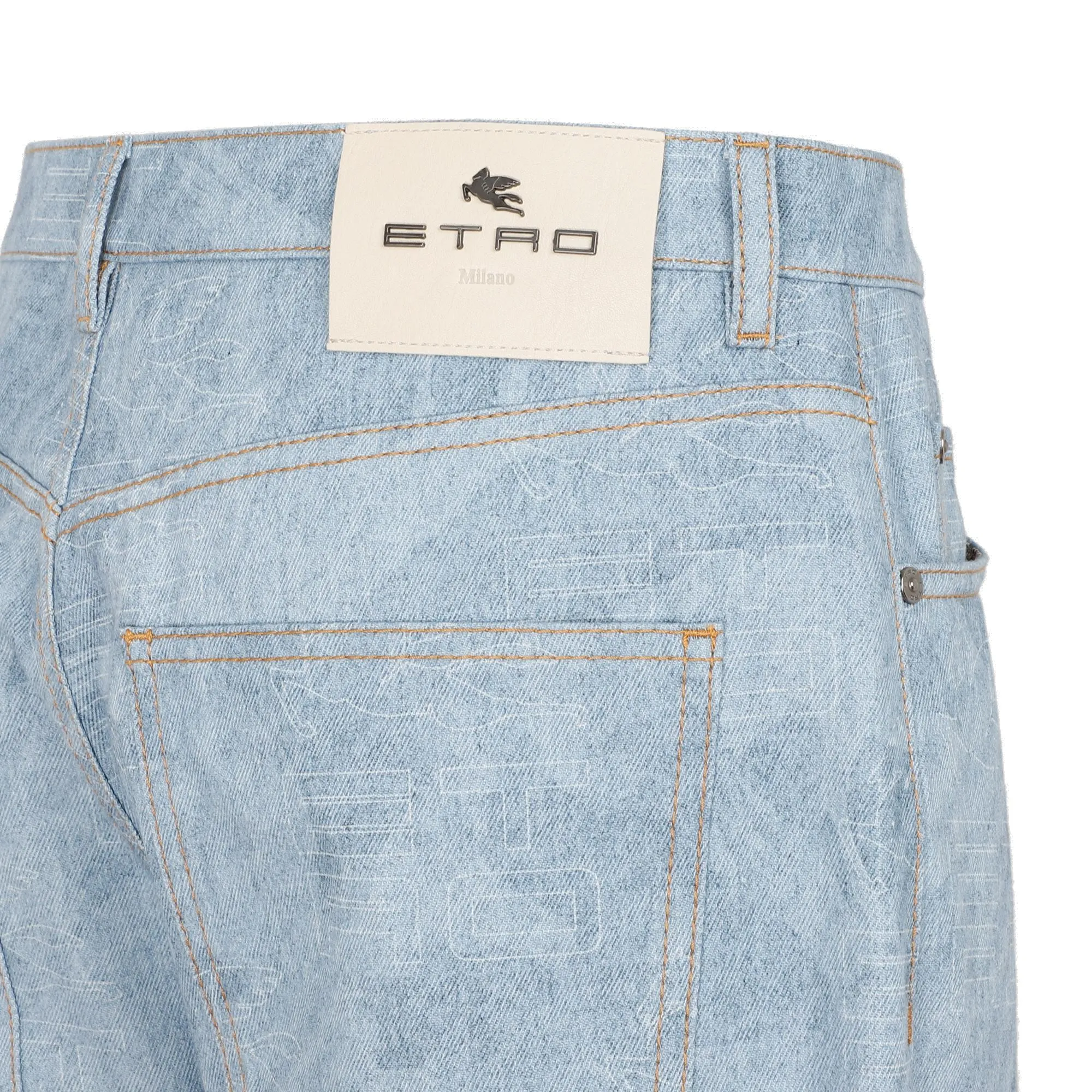 Etro Logo Patch Buttoned Cropped Jeans