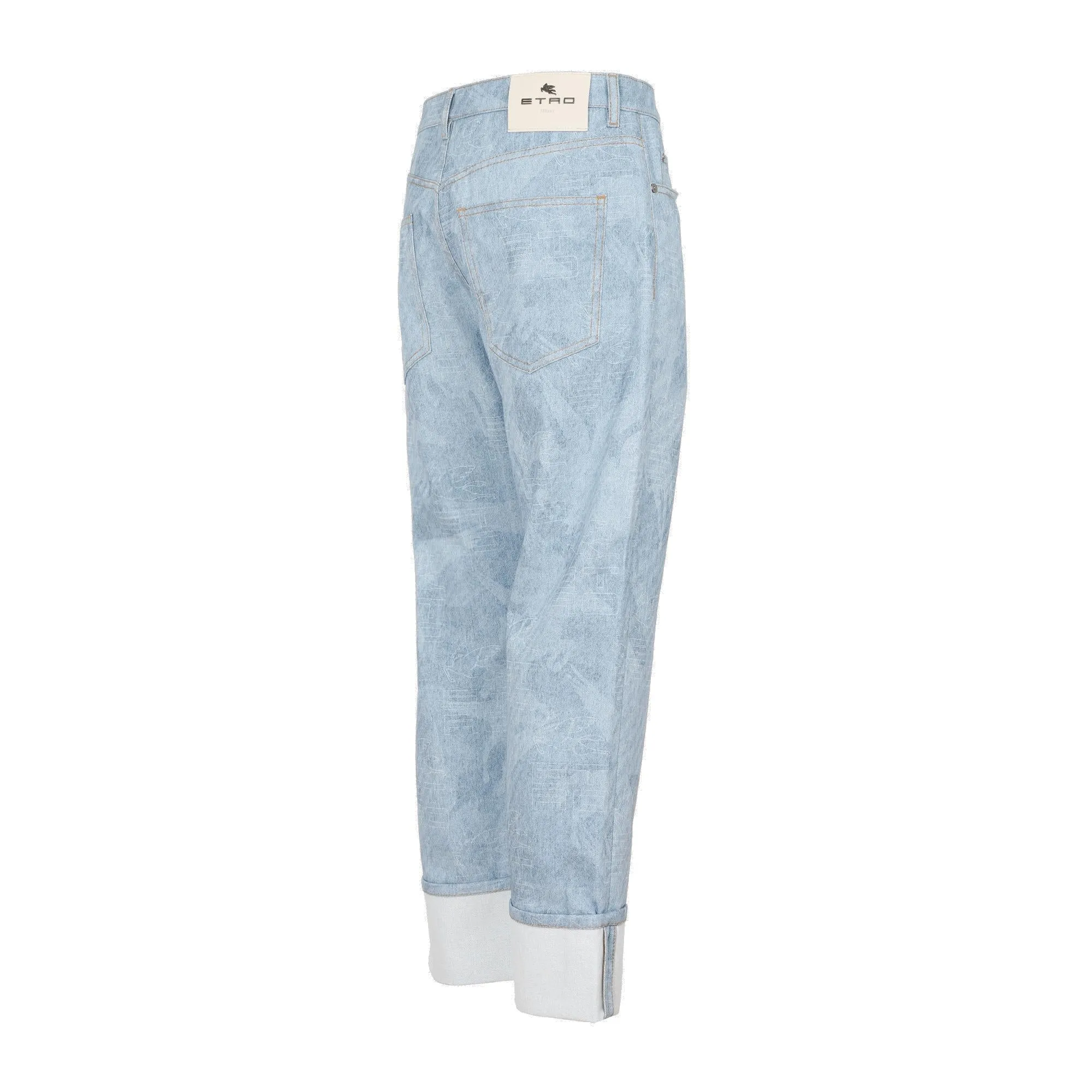 Etro Logo Patch Buttoned Cropped Jeans