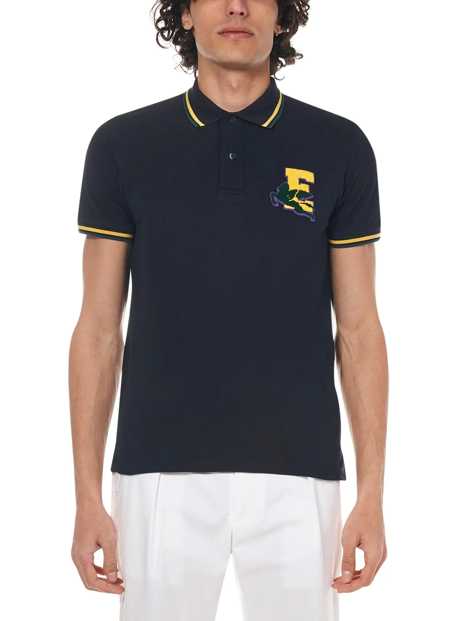 Etro Logo Patch Short-Sleeved Polo Shirt