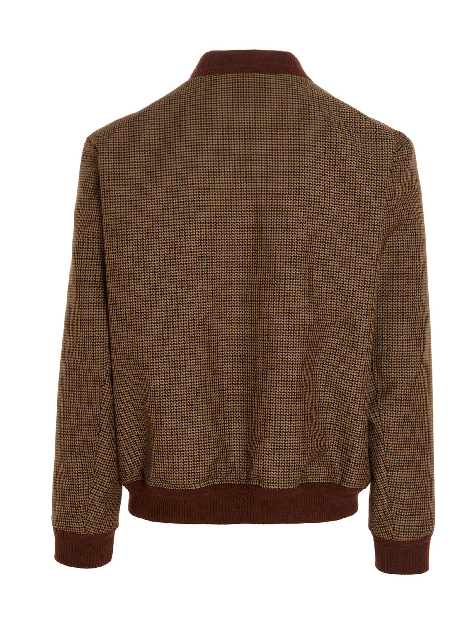 Etro Placed Logo Print Check Bomber Jacket