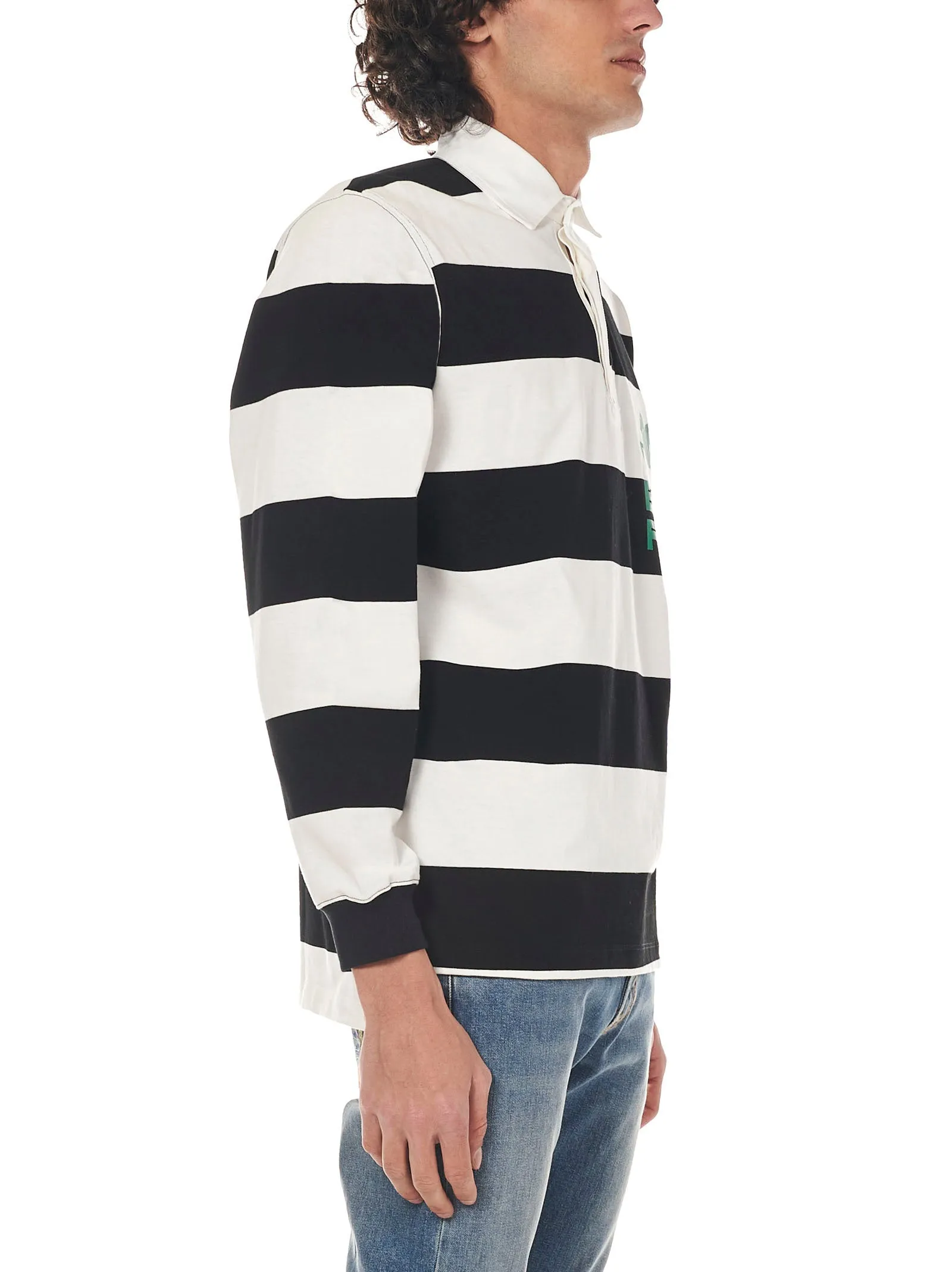 Etro Rugby-Striped Long-Sleeved Polo Shirt