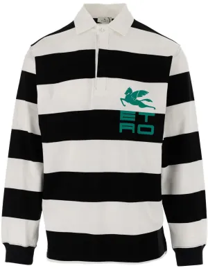 Etro Rugby-Striped Long-Sleeved Polo Shirt