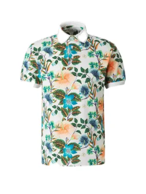 Etro Short-Sleeve Floral Printed Polo Shirt