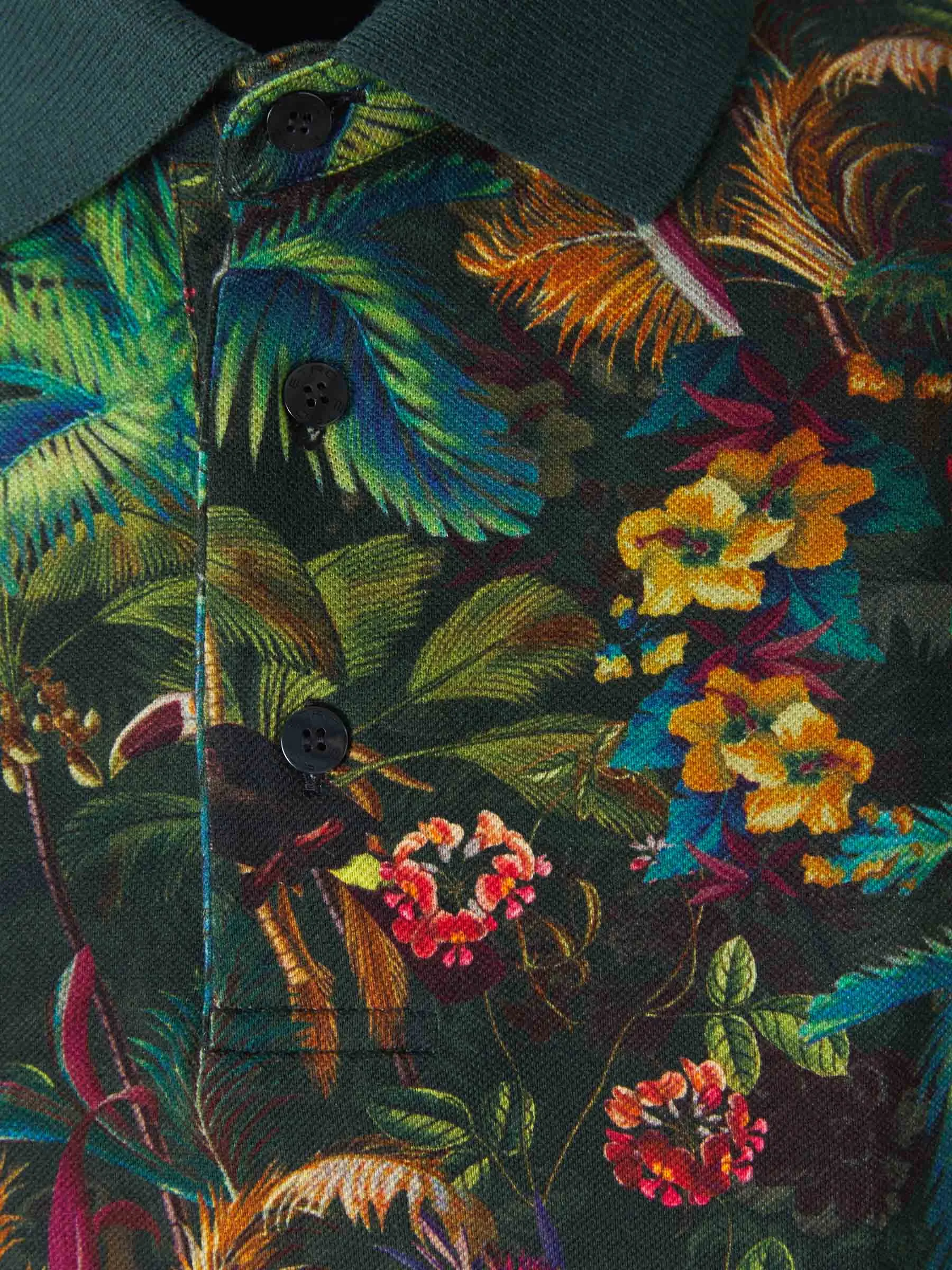 Etro Short-Sleeve Floral Printed Polo Shirt