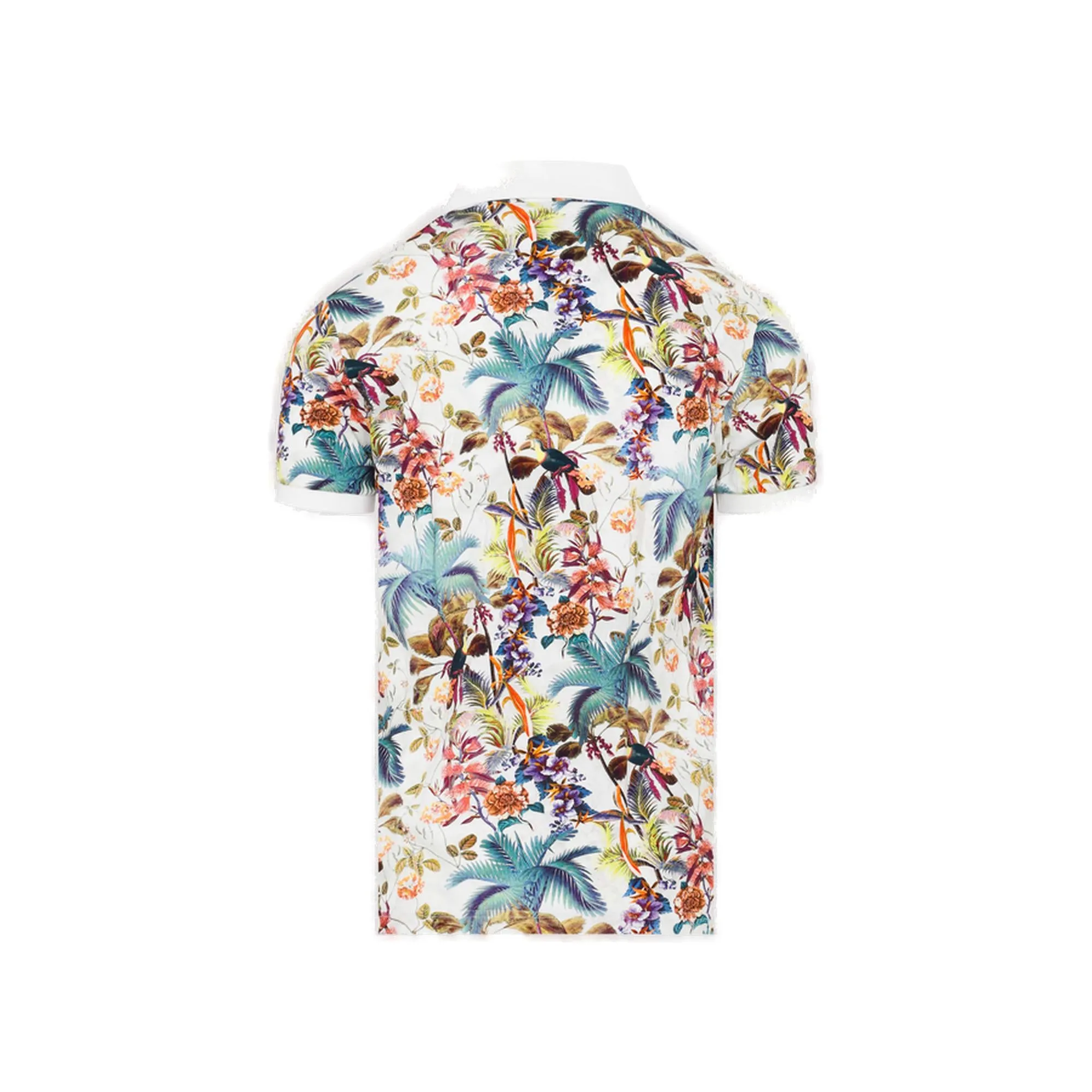 Etro Short-Sleeve Floral Printed Polo Shirt