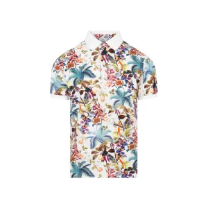Etro Short-Sleeve Floral Printed Polo Shirt