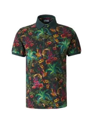 Etro Short-Sleeve Floral Printed Polo Shirt