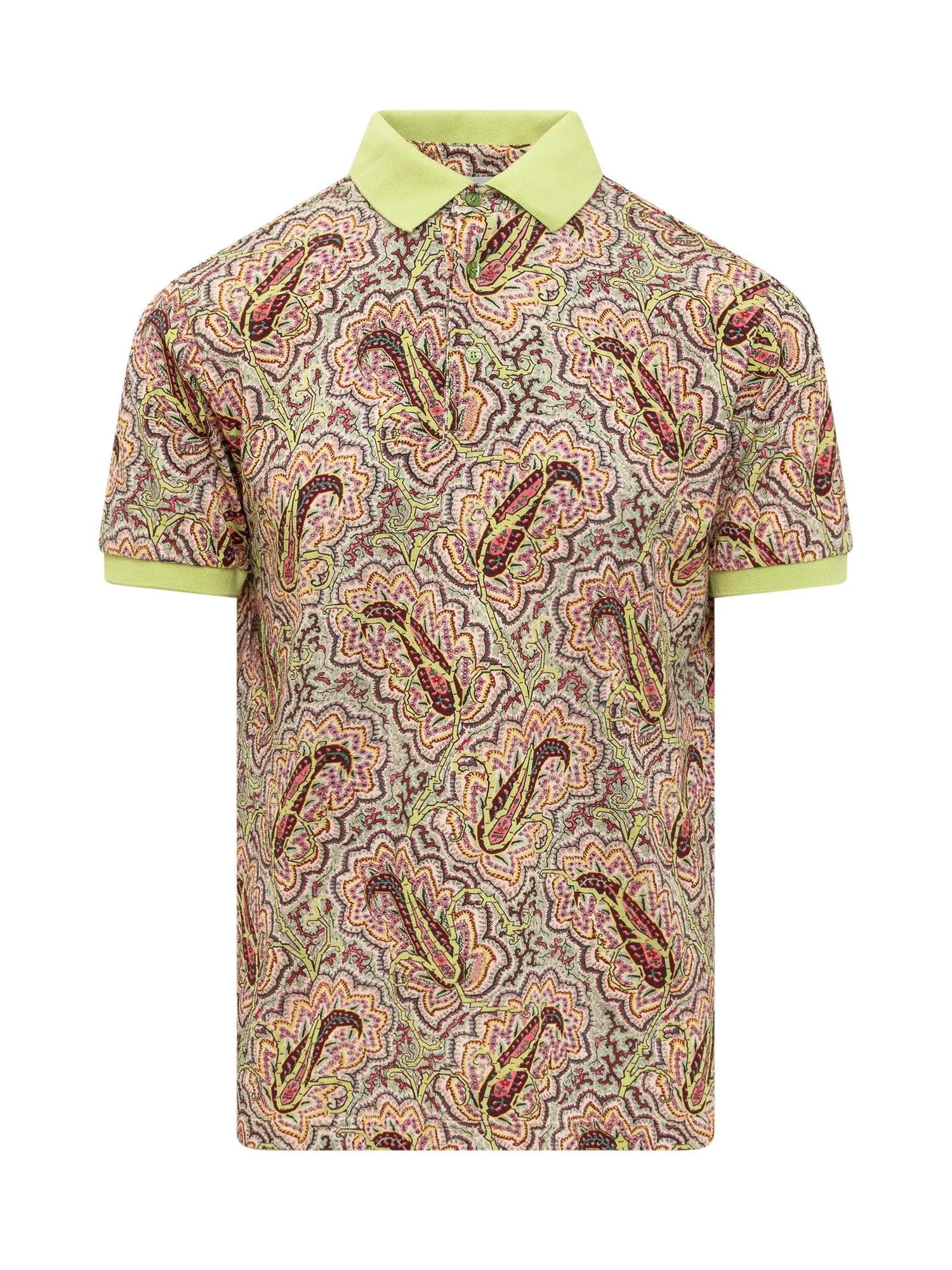 Etro Short-Sleeve Pattern Printed Polo Shirt