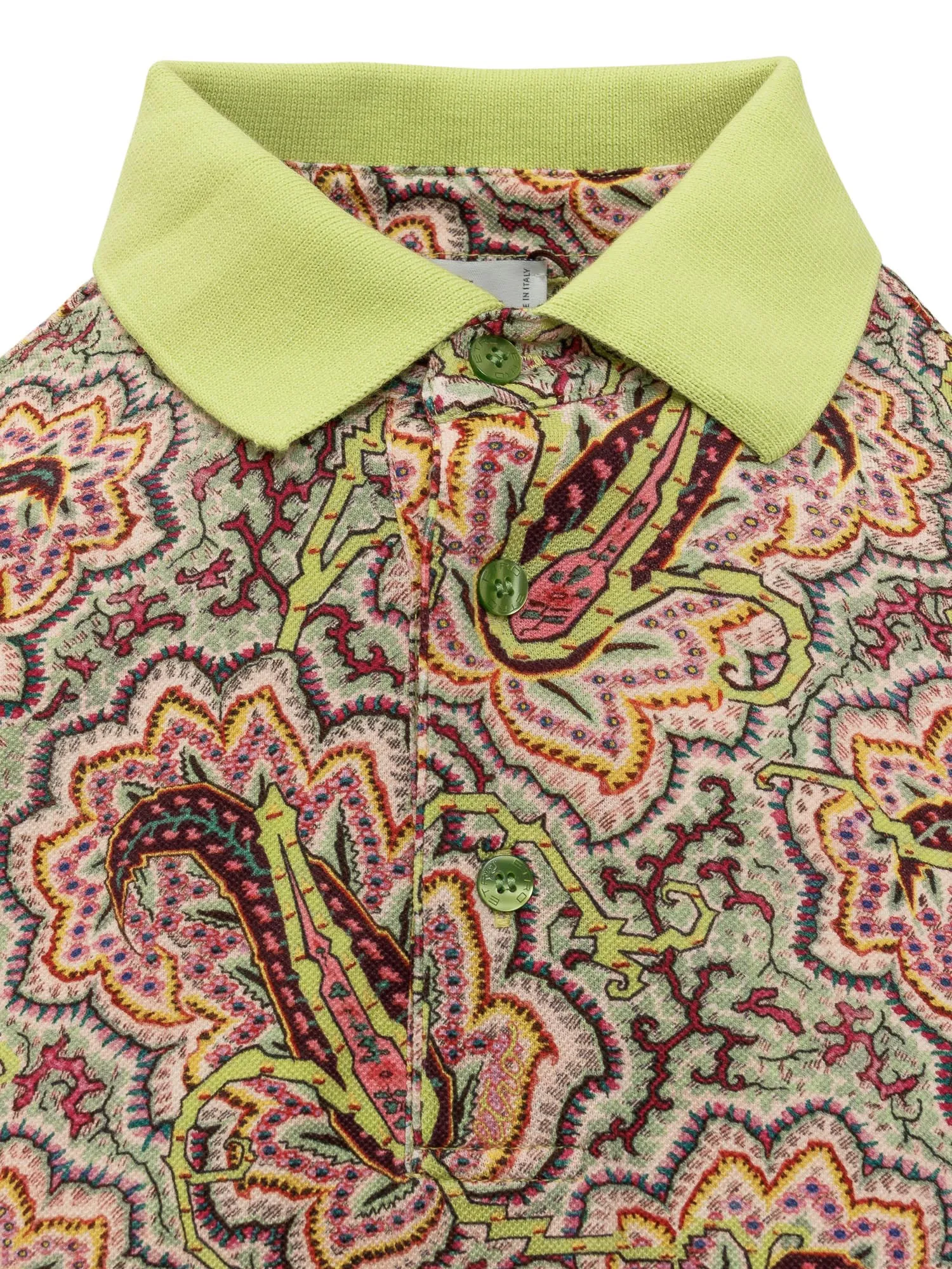 Etro Short-Sleeve Pattern Printed Polo Shirt