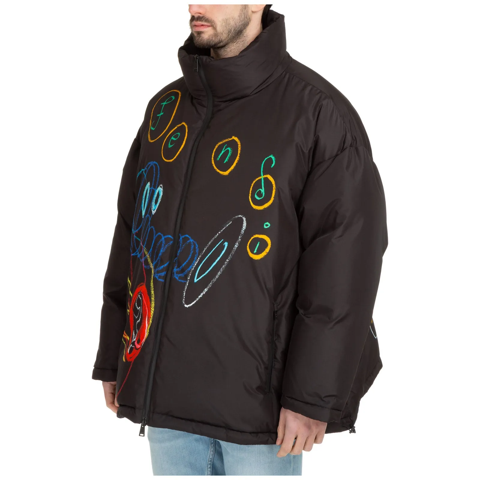 Fendi Logo Detailed Zip-Up Jacket