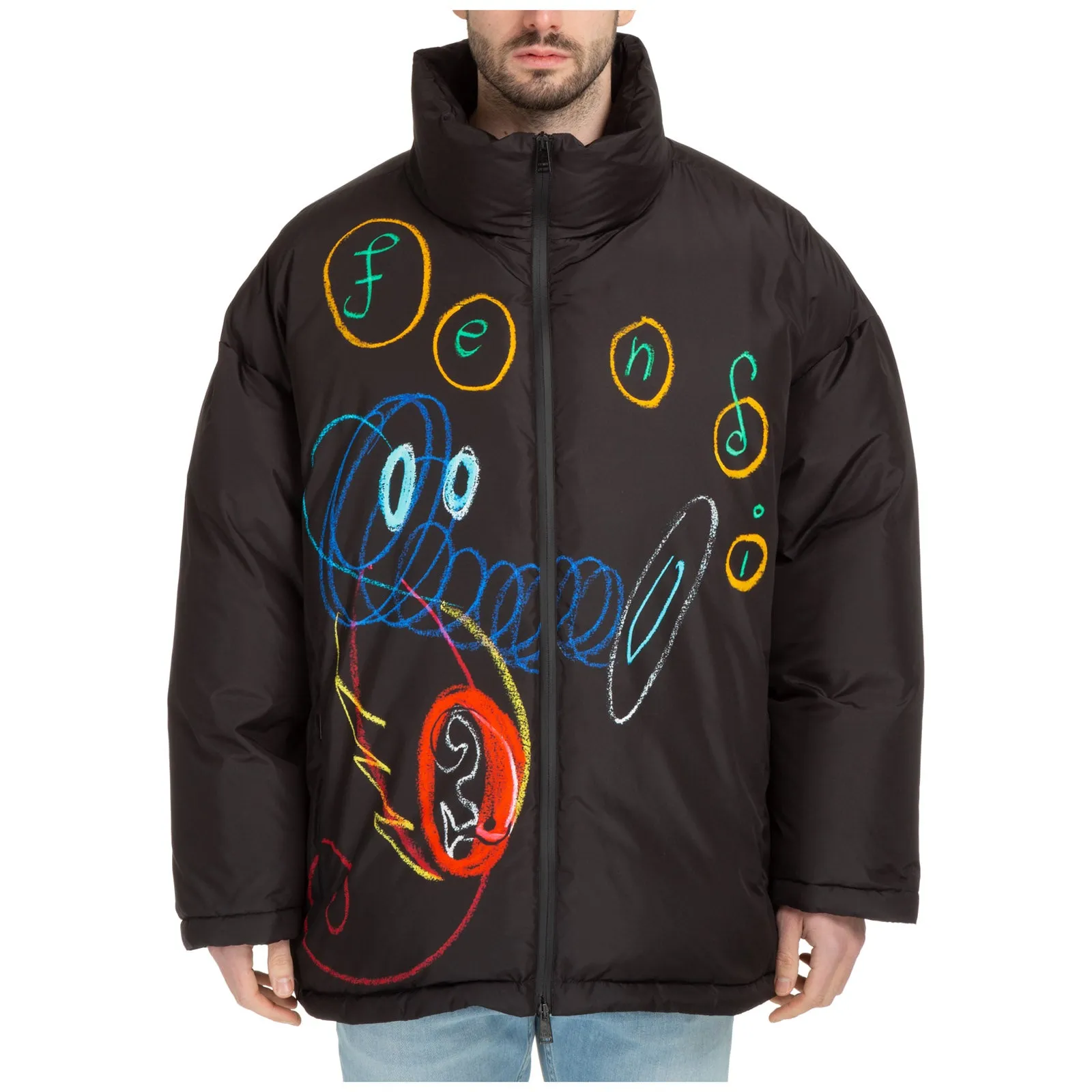 Fendi Logo Detailed Zip-Up Jacket