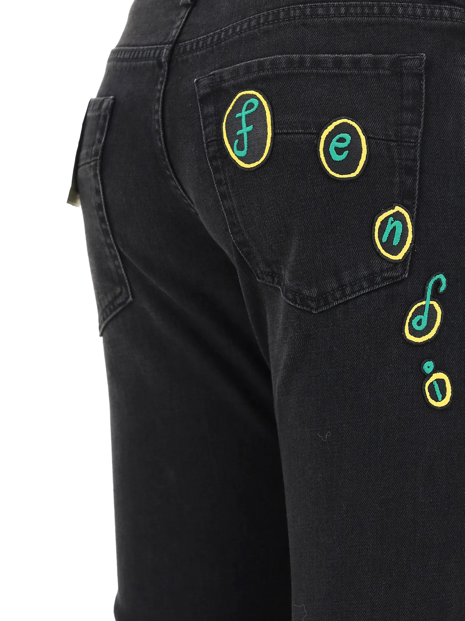 Fendi Logo Patch Mid-Rise Jeans