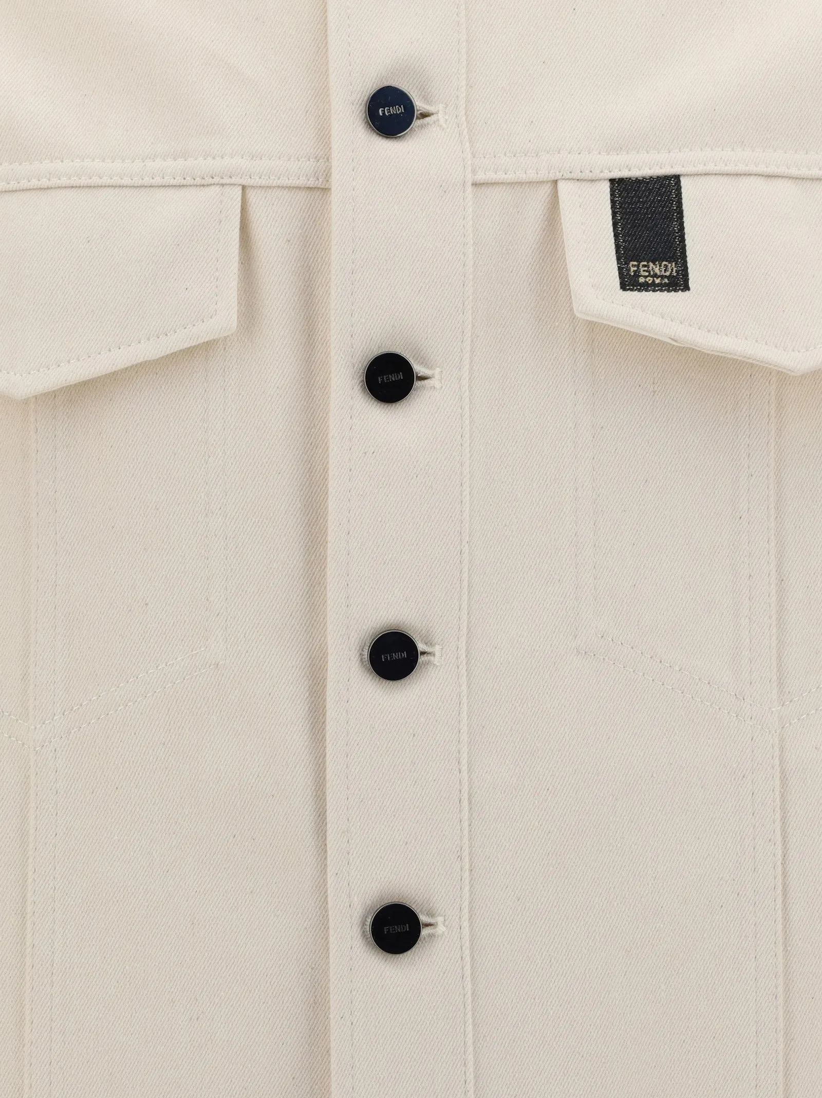 Fendi Tack-Button Fastened Denim Jacket