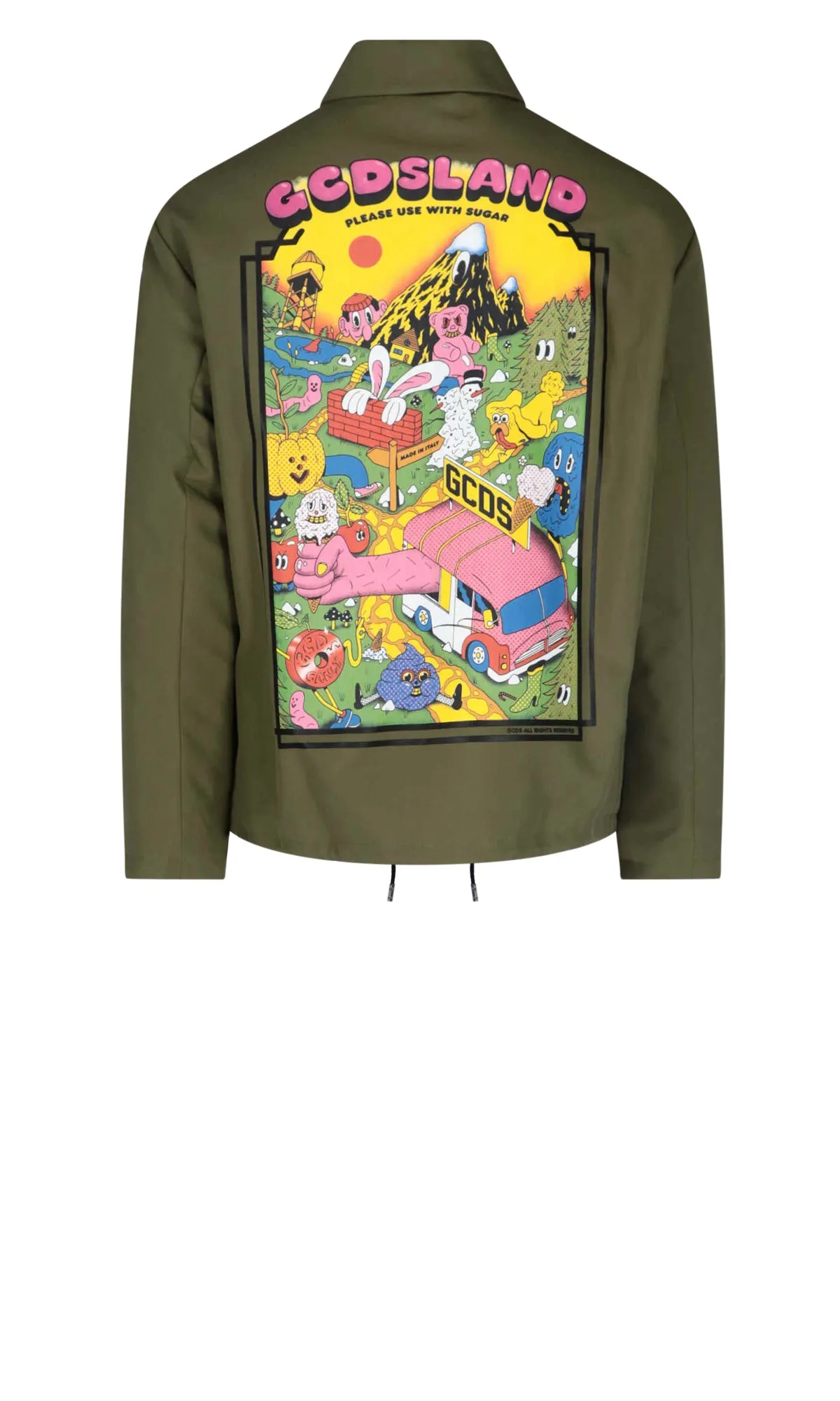 GCDS Graphic Printed Zipped Coach Jacket