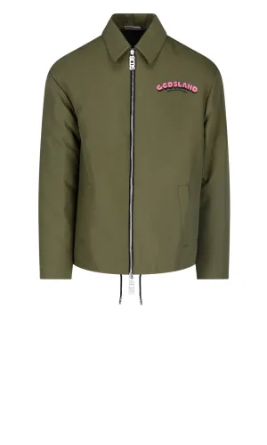 GCDS Graphic Printed Zipped Coach Jacket
