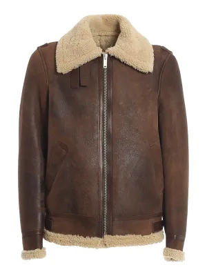 Golden Goose Deluxe Brand Leather Zip-Up Jacket