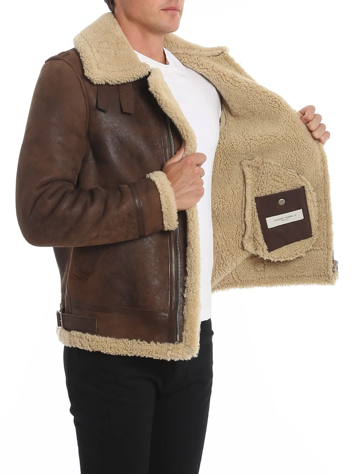 Golden Goose Deluxe Brand Leather Zip-Up Jacket