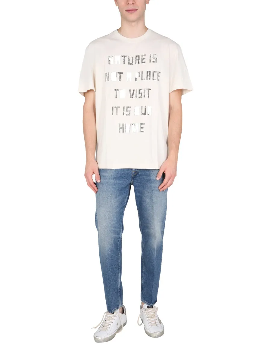 Golden Goose Deluxe Brand Slogan Printed Crewneck T-Shirt