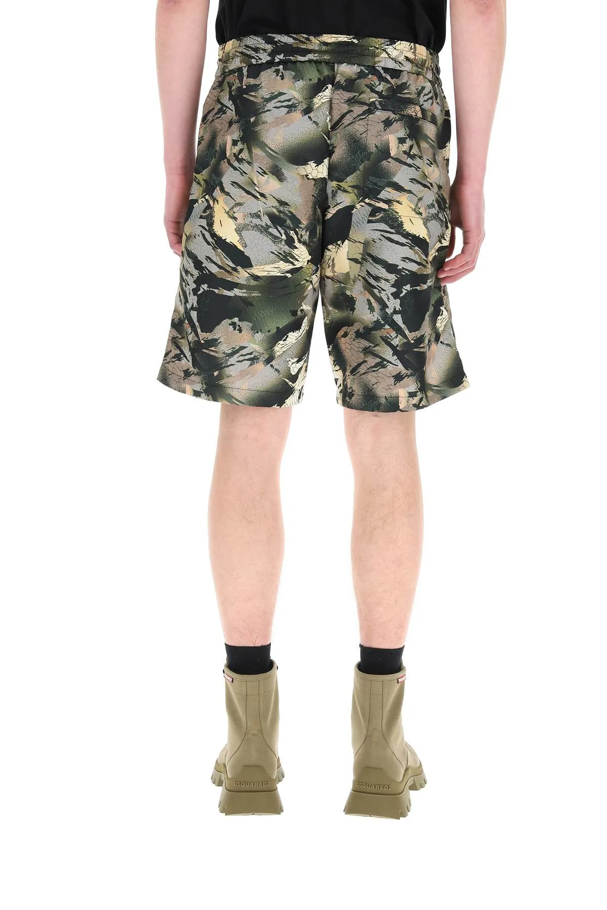Heron Preston Camouflage Logo Patch Track Shorts