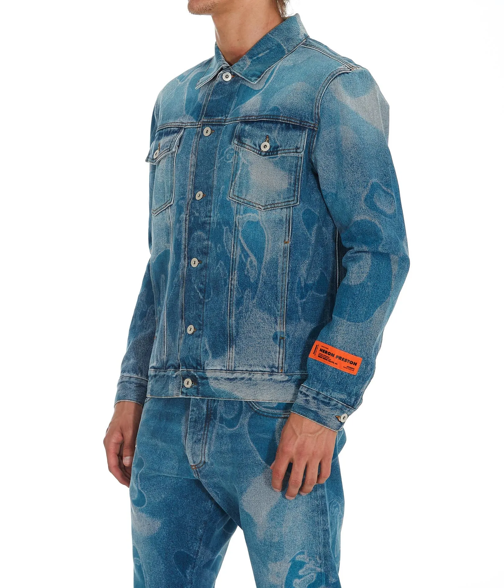 Heron Preston Camouflage Print Denim Jacket