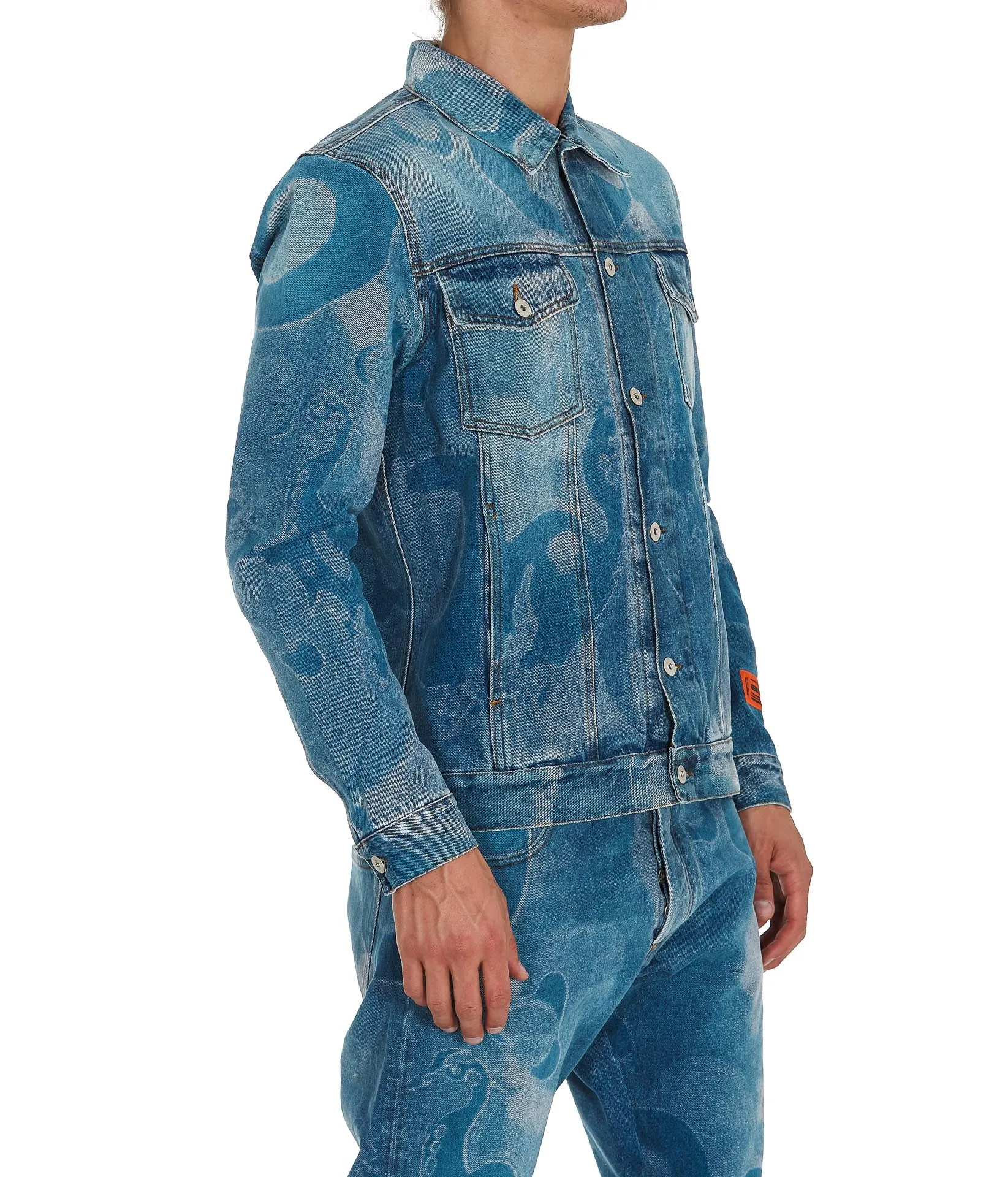 Heron Preston Camouflage Print Denim Jacket