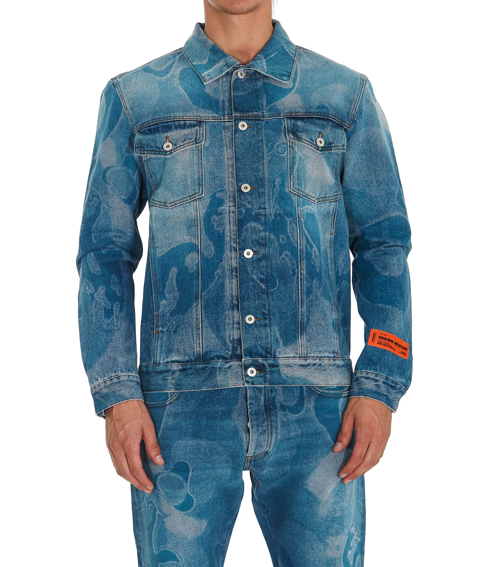 Heron Preston Camouflage Print Denim Jacket