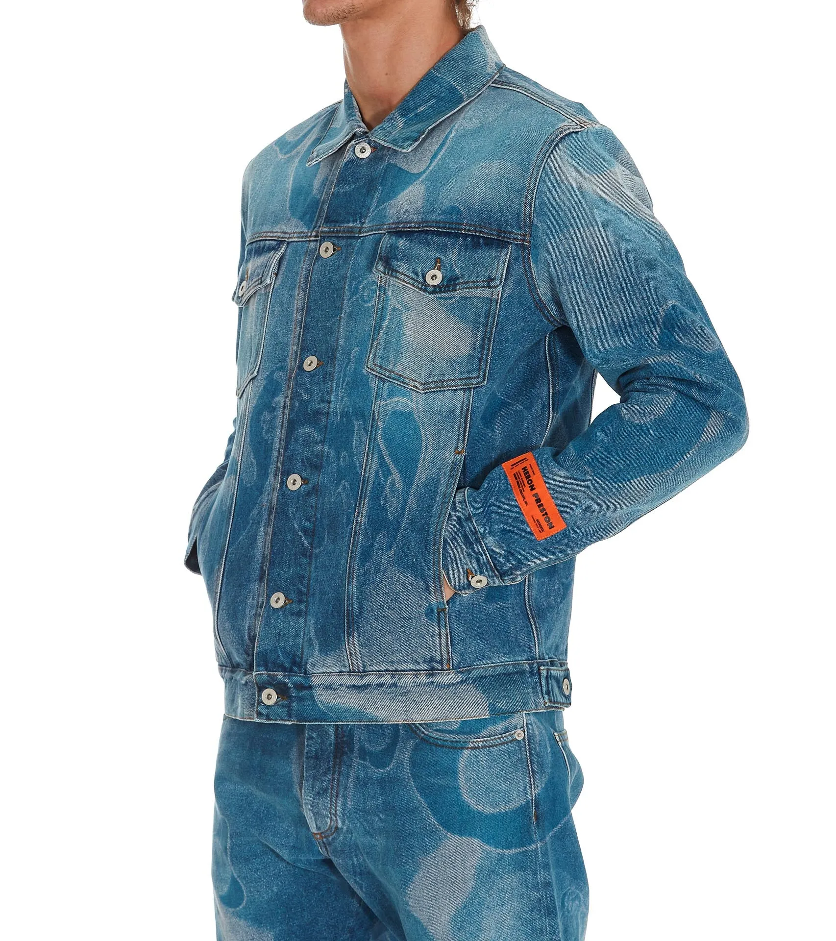 Heron Preston Camouflage Print Denim Jacket