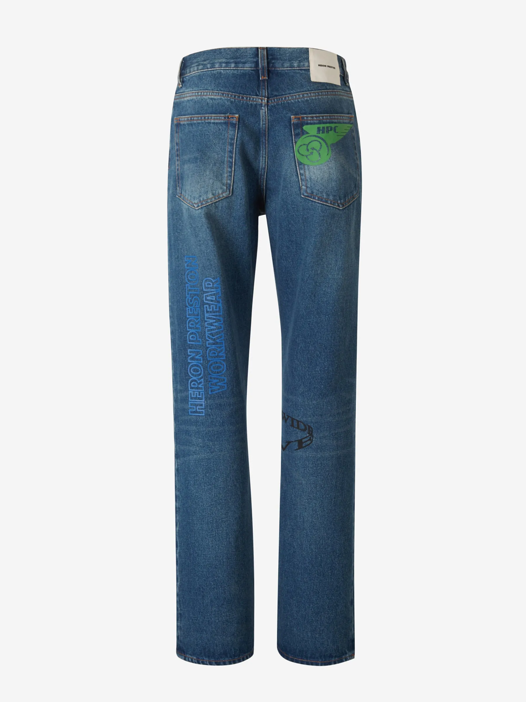Heron Preston Logo Patch Graphic Print Jeans