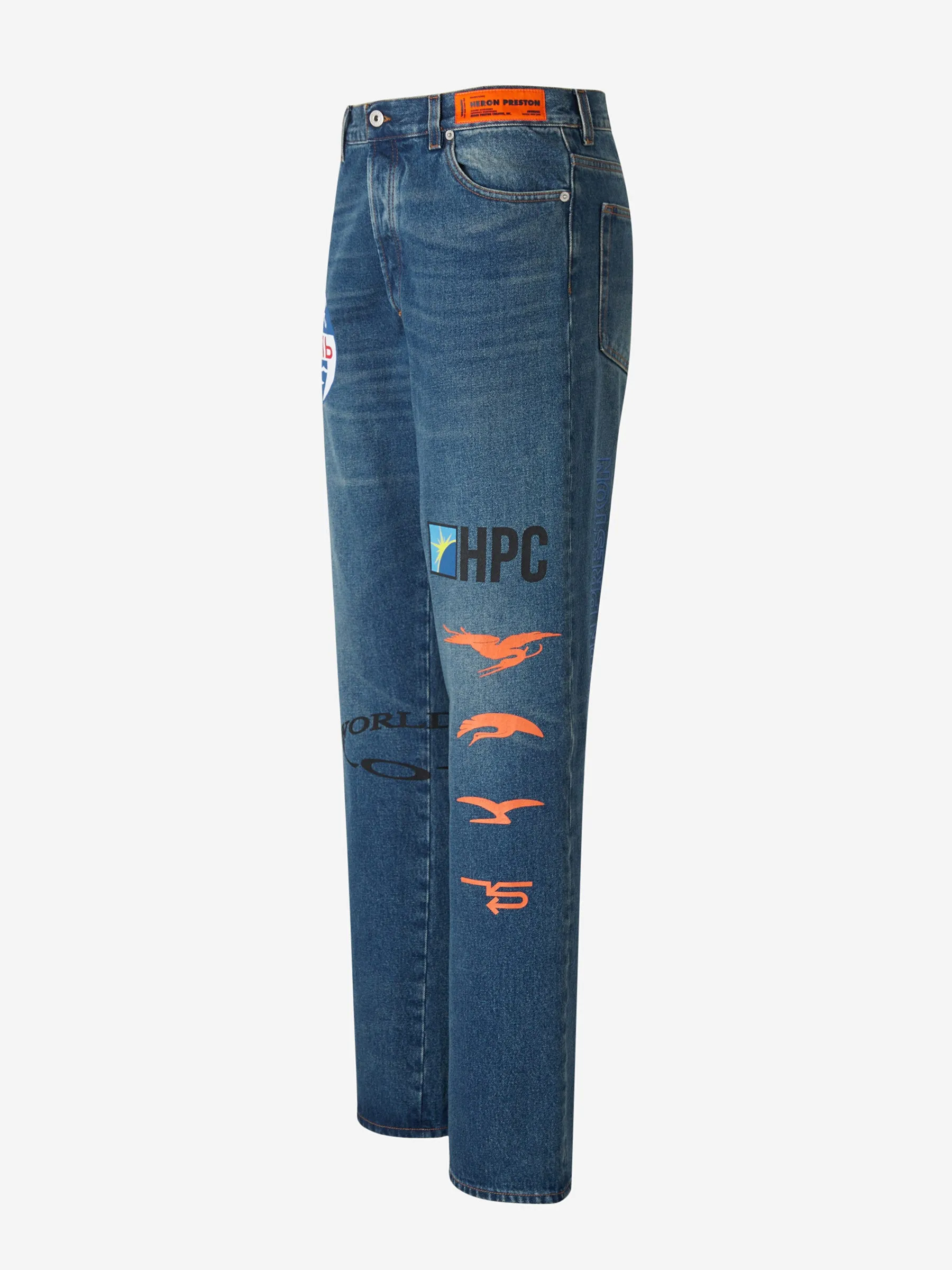 Heron Preston Logo Patch Graphic Print Jeans