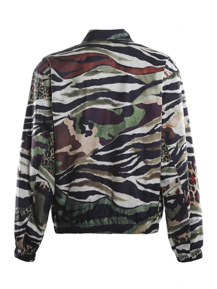 Just Cavalli Camouflage Print Zipped Jacket