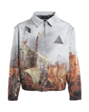Just Cavalli Graphic Printed Zipped Jacket