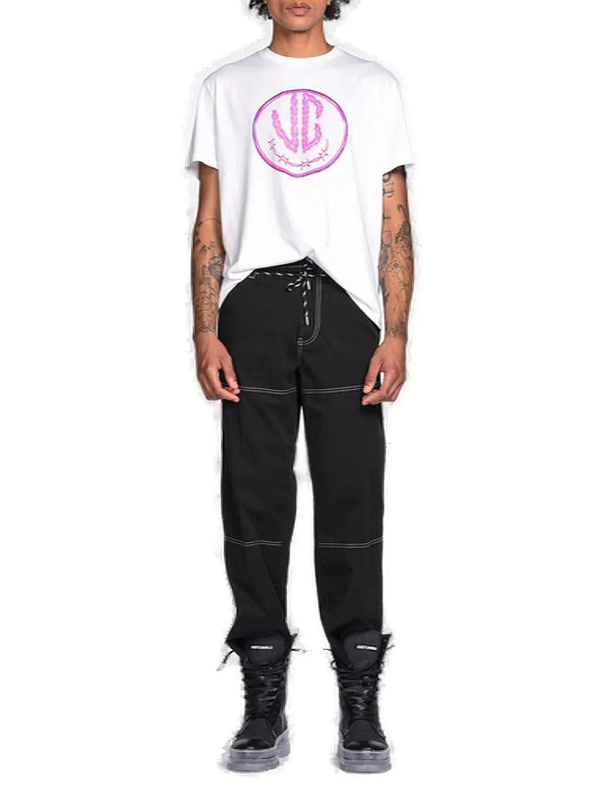 Just Cavalli Stitched Mid-Waisted Pants