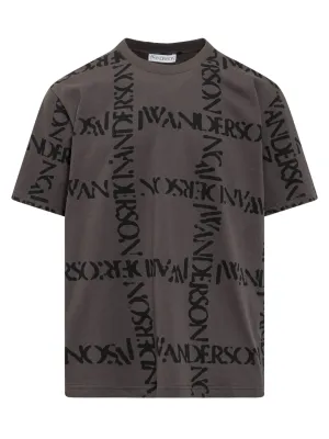 JW Anderson Allover Logo Printed Crewneck T-Shirt