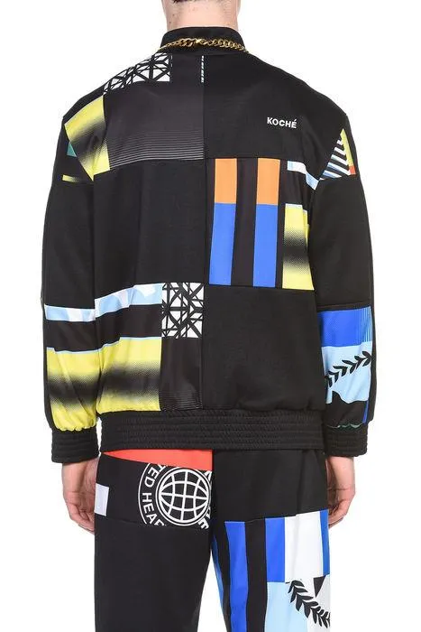 Koch Color Block Zipped Bomber Jacket