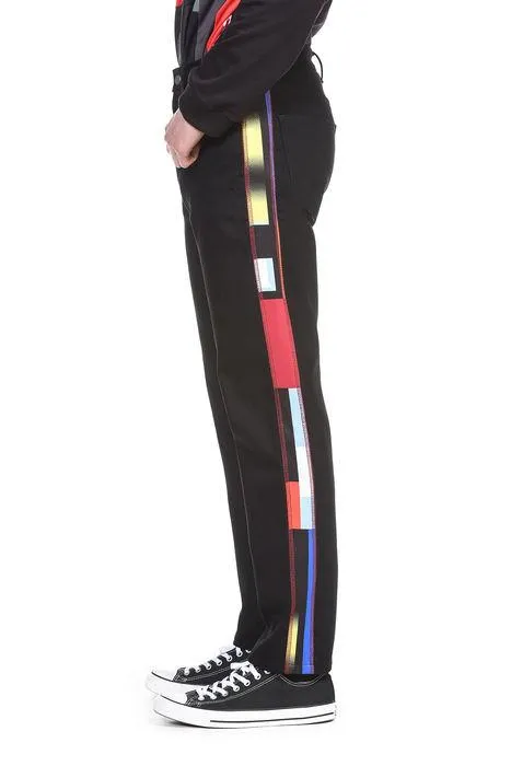Koch Zigzag Stitched Stretch Fit Jeans