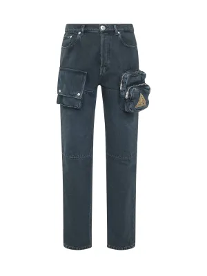 Lanvin Logo Patch Straight Leg Jeans