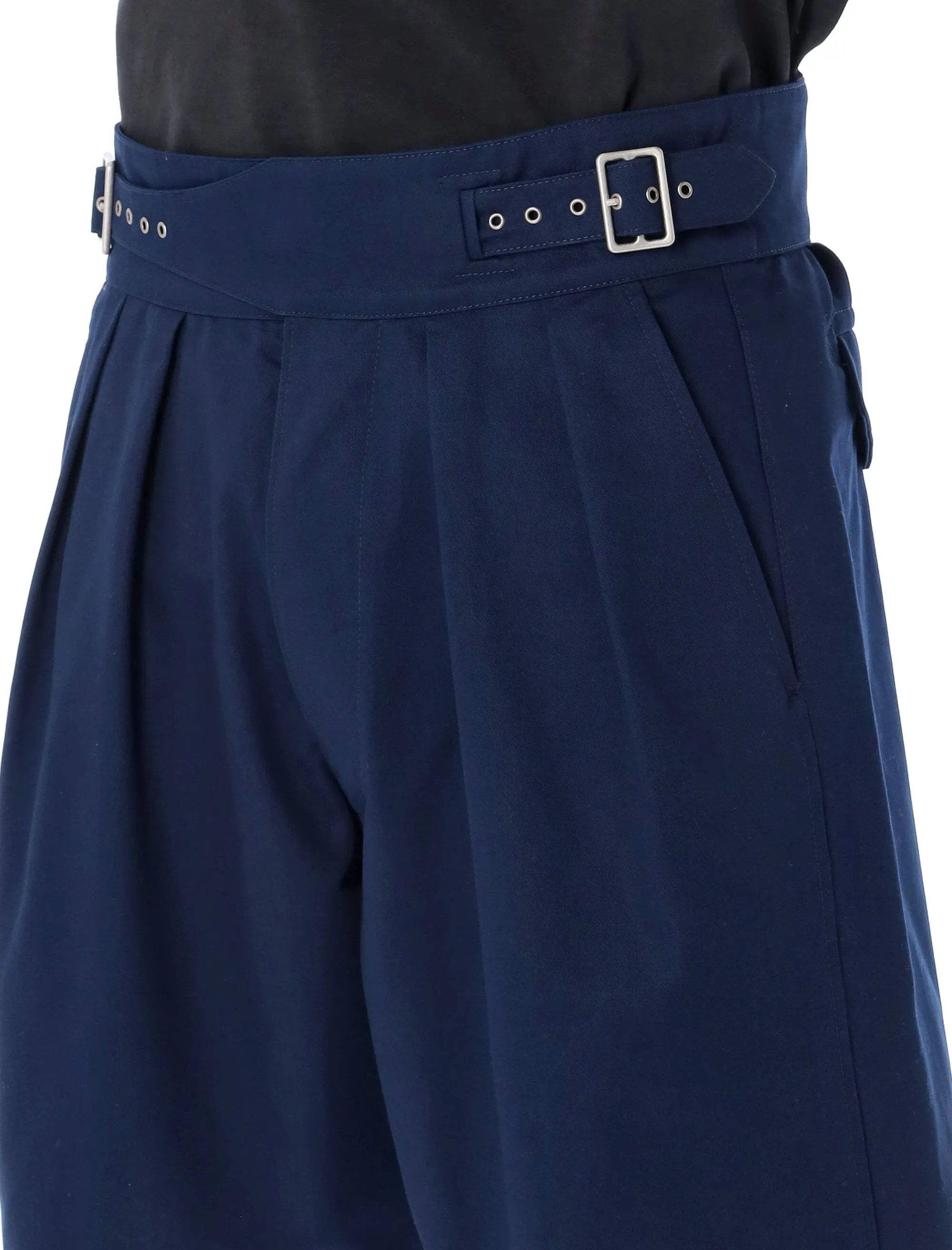 Maison Margiela Pleated Knee-Length Buckled Shorts