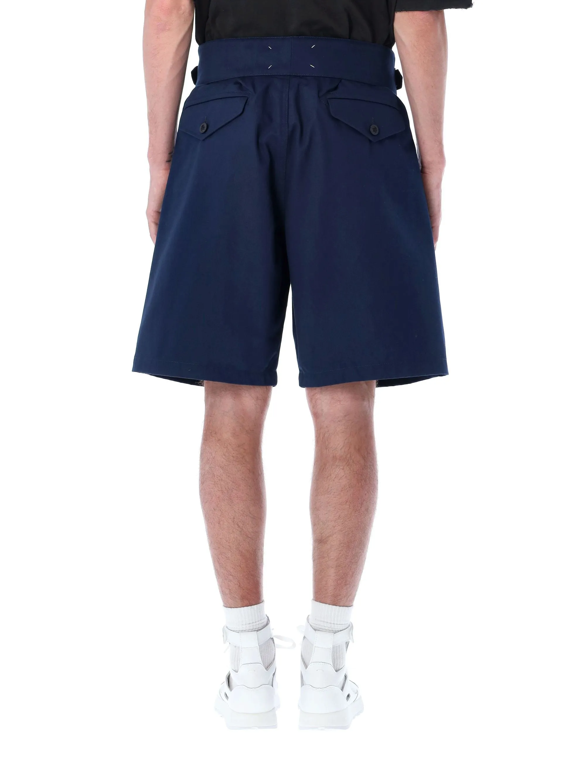 Maison Margiela Pleated Knee-Length Buckled Shorts