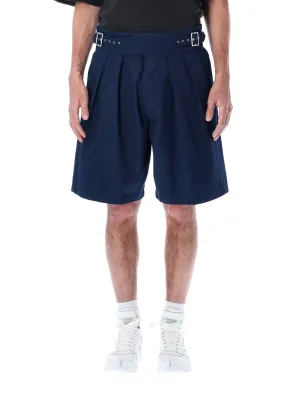 Maison Margiela Pleated Knee-Length Buckled Shorts