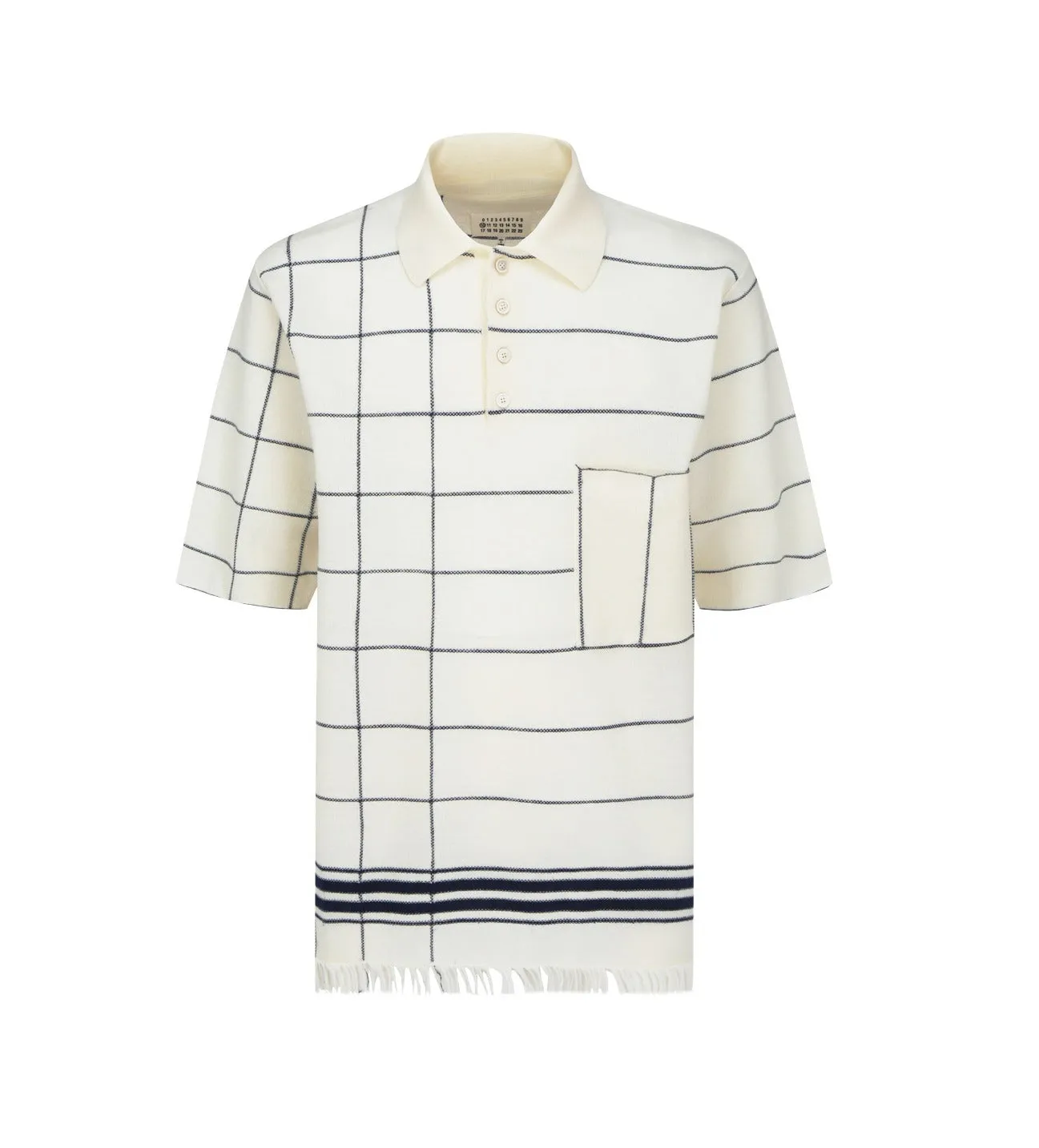 Maison Margiela Striped Short-Sleeved Polo Shirt