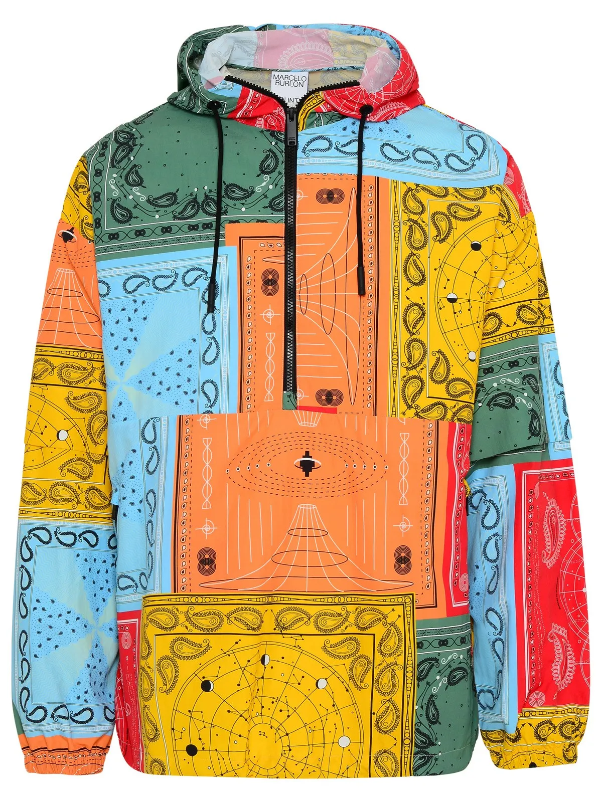 Marcelo Burlon County Of Milan Patchwork Designed Hooded Jacket