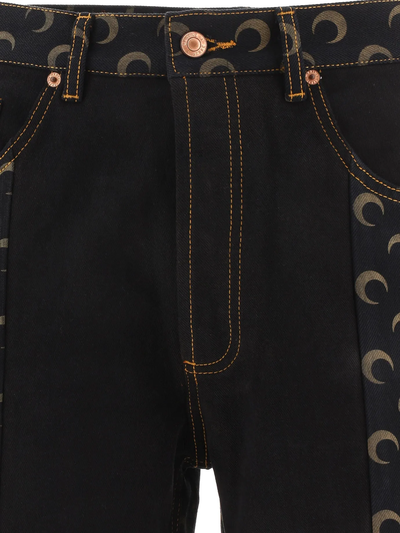 Marine Serre Crescent Moon Panelled Mid Rise Shorts