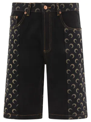 Marine Serre Crescent Moon Panelled Mid Rise Shorts