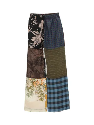 Marine Serre Patchwork Straight Leg Pants